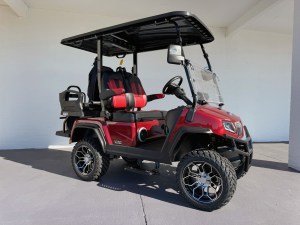 Burgundy Evolution Maverick 2 plus 2 Golf Cart